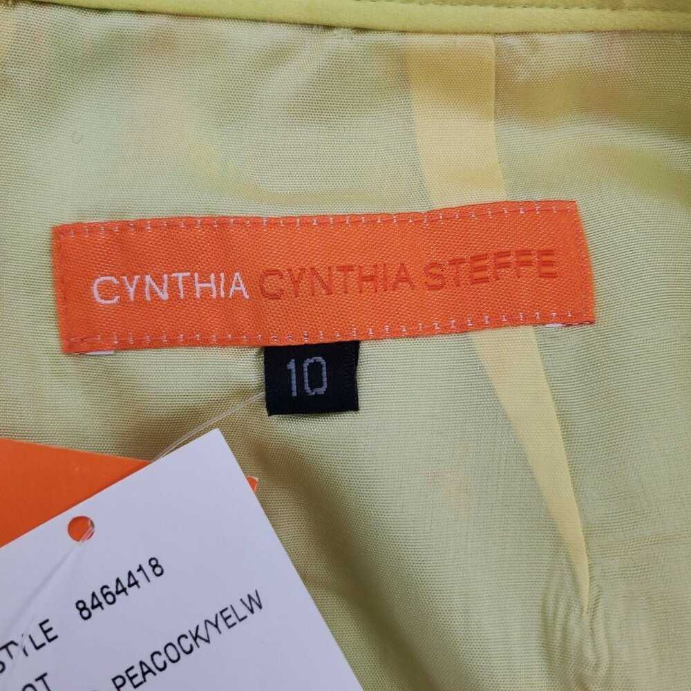 Cynthia Steffe Skirt Womens Size 10 Yellow Stripe Paisley Floral New - Picture 9 of 11